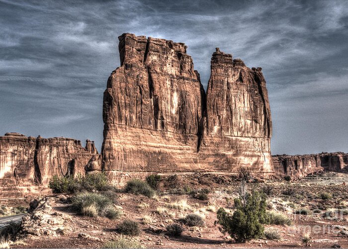 Sandstone Greeting Card featuring the photograph Roadside Fins by ELDavis Photography