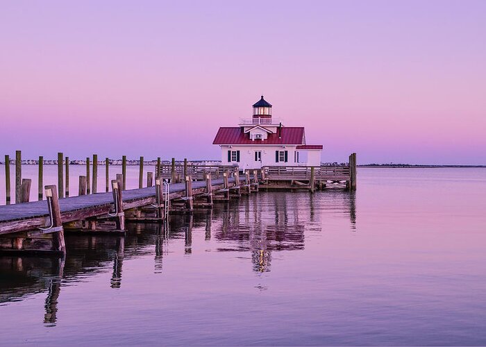 Roanoke Greeting Card featuring the photograph Roanoke Marshes Lighthouse by Joe Ormonde