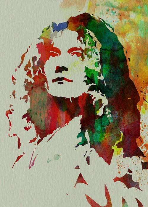 Robert Plant Greeting Card featuring the painting Robert Plant by Naxart Studio