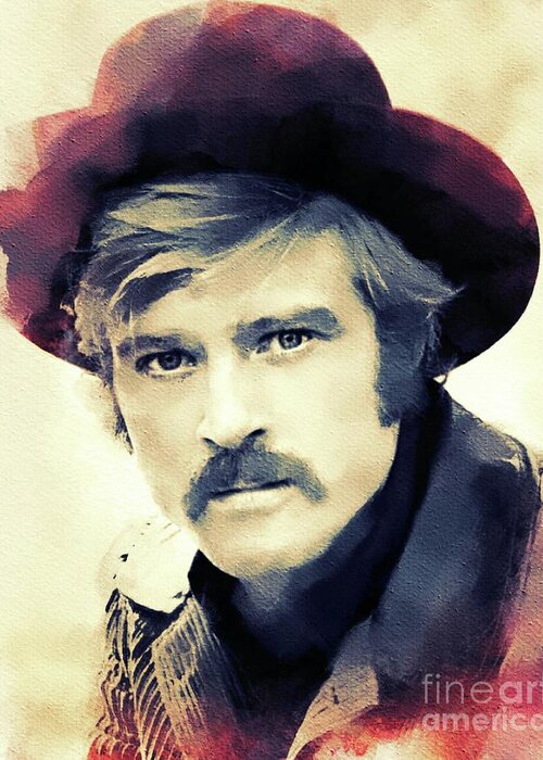 Robert Greeting Card featuring the painting Robert Redford, Hollywood Legend by Esoterica Art Agency