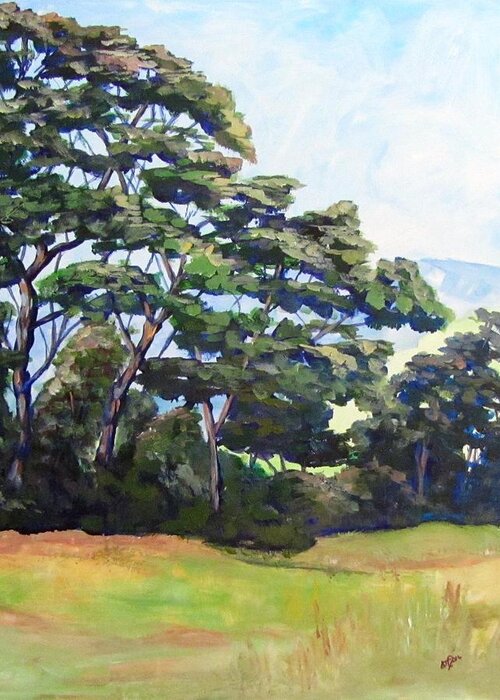 Trees Greeting Card featuring the painting Robyn's Trees 2 by Barbara O'Toole