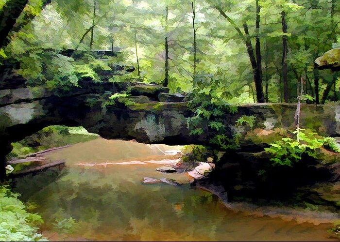 Water Greeting Card featuring the photograph Rock Bridge Red River Gorge by Sam Davis Johnson