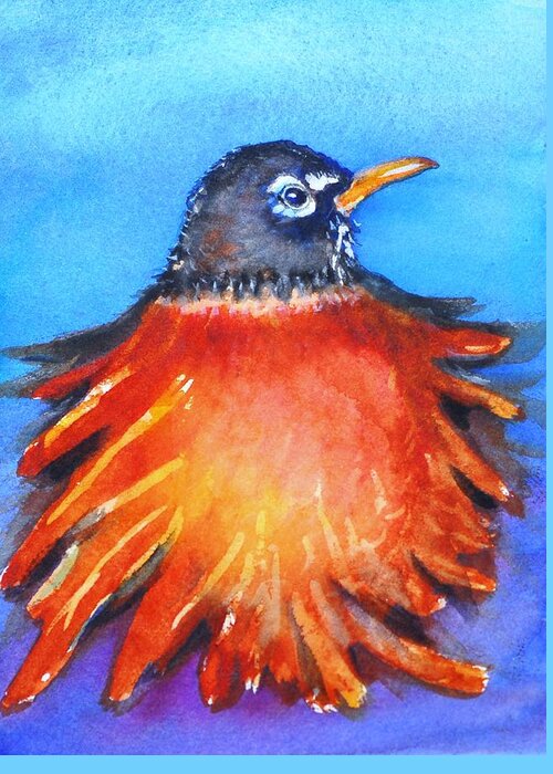 Bird Greeting Card featuring the painting Rockin Robin by Patricia Piffath