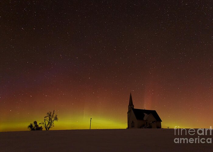 Aurora Greeting Card featuring the photograph Rocklyn Aurora by Beve Brown-Clark Photography