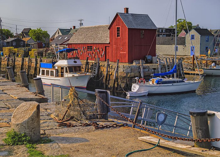 Myhaverphotography Greeting Card featuring the photograph Rockport Waterfront by Mark Myhaver