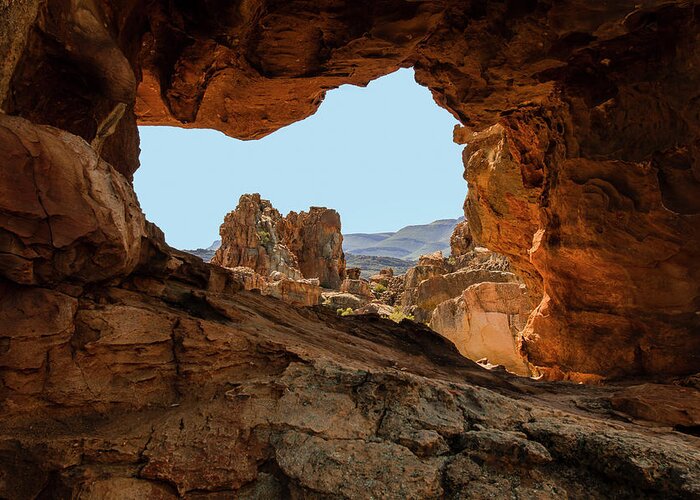 Cederberg Greeting Card featuring the photograph Rocky Arch in Cederberg Mountains by Claudio Maioli