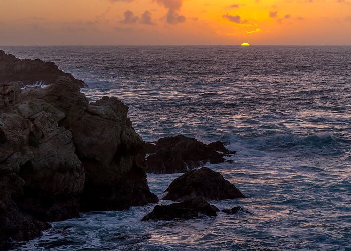 Point Lobos Greeting Card featuring the photograph Rocky Coast Sunset by Derek Dean