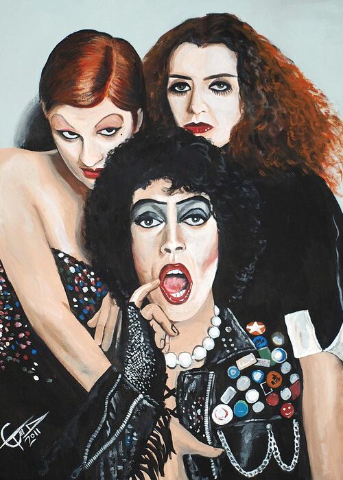Rock Horror Picture Show Greeting Card featuring the painting Rocky Horror Picture Show by Tom Carlton