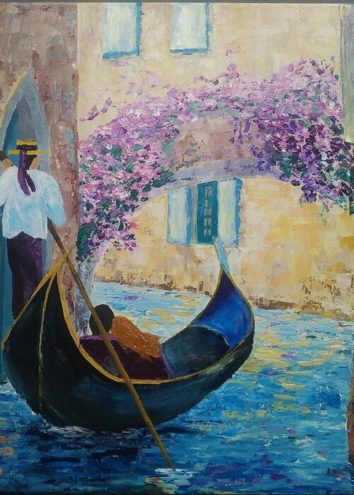 Venice Greeting Card featuring the painting Romance in Venice by Lynne McQueen
