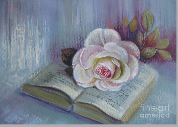 Rose Greeting Card featuring the painting Romantic story by Elena Oleniuc