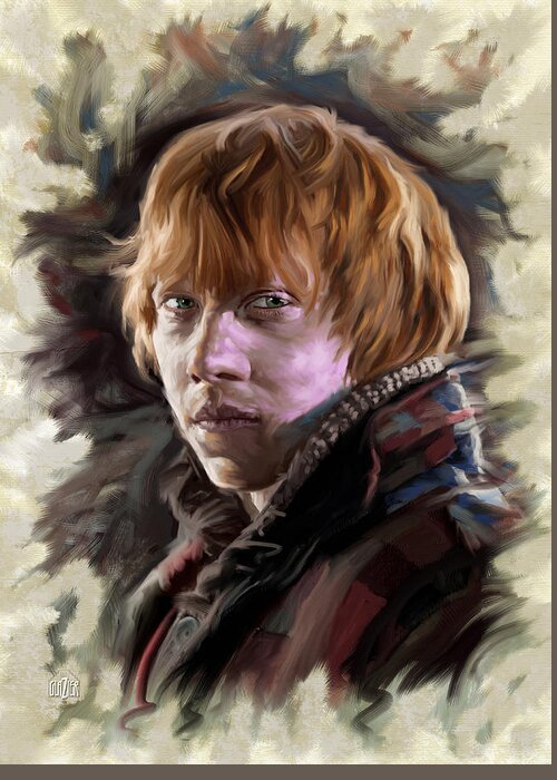Pop Icons Greeting Card featuring the digital art Ron Weasley, Harry Potter Portrait by Garth Glazier