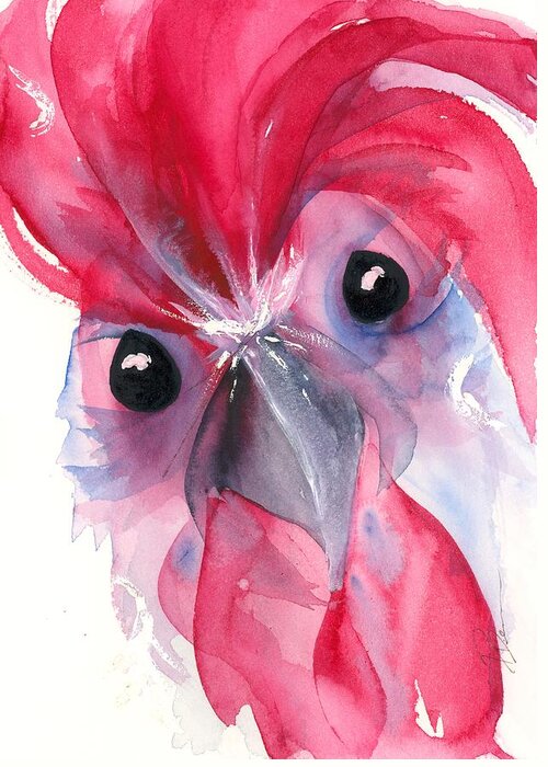 Watercolor Rooster Greeting Card featuring the painting Rooster by Dawn Derman