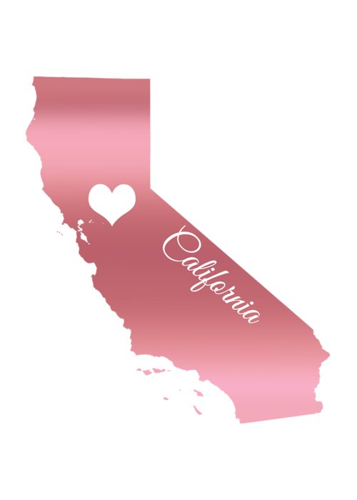 Rose Gold Greeting Card featuring the digital art Rose Gold California Heart by Leah McPhail
