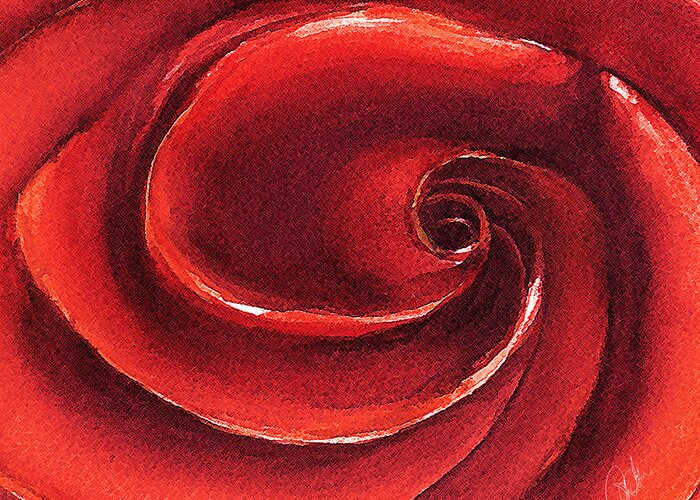 Rose Greeting Card featuring the painting Rose in Stone by Allison Ashton