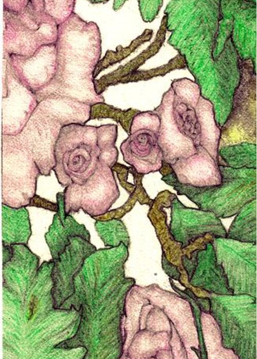 Rose Greeting Card featuring the painting Rose Panel No 2 by Edward Ruth
