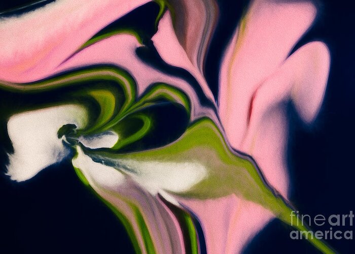 Abstract Greeting Card featuring the painting Rose with No Thorns by Patti Schulze