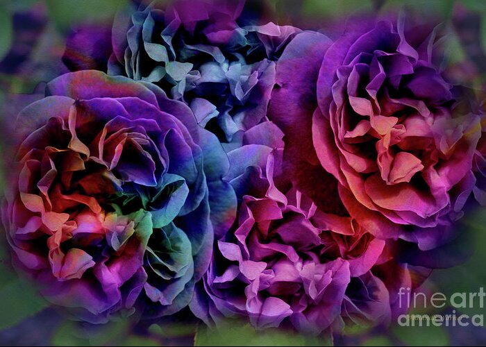 Roses Greeting Card featuring the digital art Roses In My Dreams, Deep by Malanda Warner
