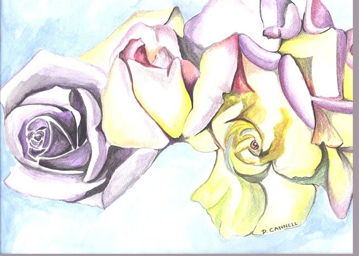 Love Greeting Card featuring the painting Roses study by Darren Cannell