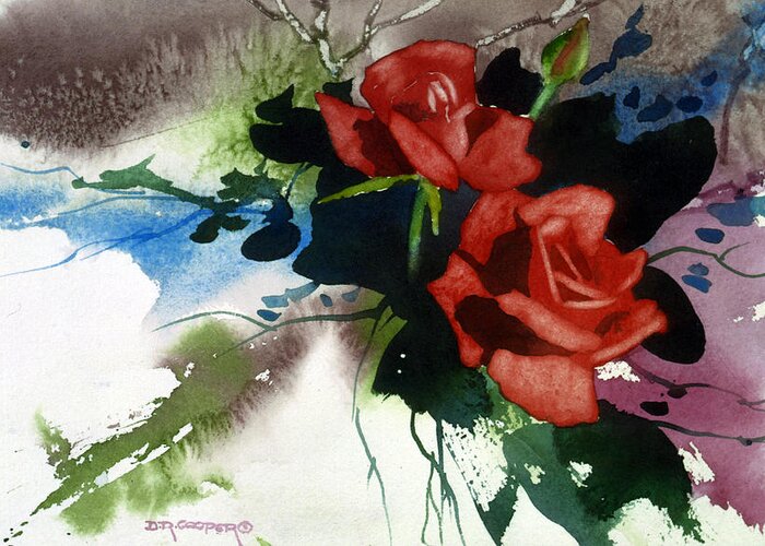 Roses Greeting Card featuring the painting Rosewood by Dale Cooper