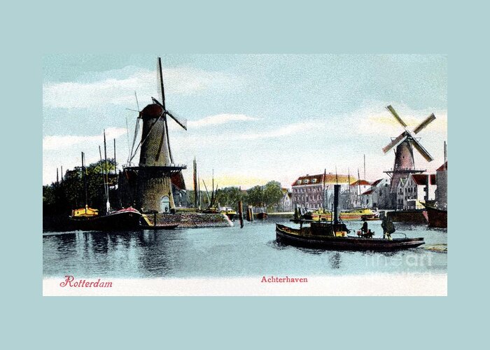 Rotterdam Greeting Card featuring the photograph Rotterdam Achterhaven 1890 by Heidi De Leeuw