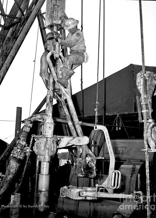 Oil Field Greeting Card featuring the photograph Roughnecks by Larry Keahey