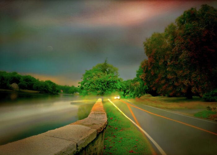 Connecticut Landscape Greeting Card featuring the photograph Round the Bend by Diana Angstadt