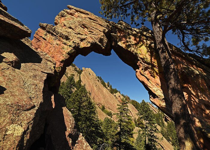 Boulder Greeting Card featuring the photograph Royal Arch Trail Arch Boulder Colorado by Toby McGuire