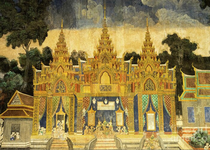 Cambodia Greeting Card featuring the photograph Royal Palace Ramayana 20 by Rick Piper Photography
