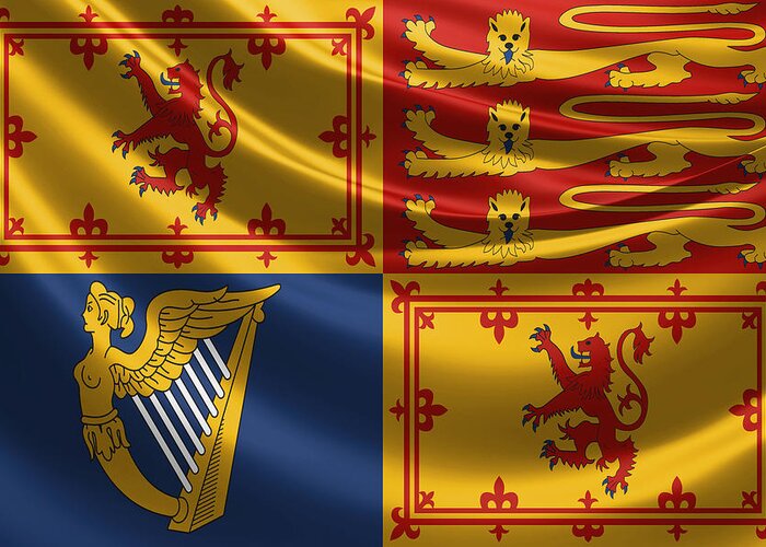 'royal Collection' By Serge Averbukh Greeting Card featuring the digital art Royal Standard of the United Kingdom in Scotland by Serge Averbukh