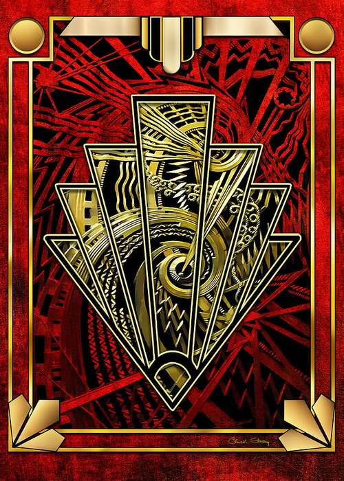 Staley Greeting Card featuring the digital art Ruby Red and Gold by Chuck Staley