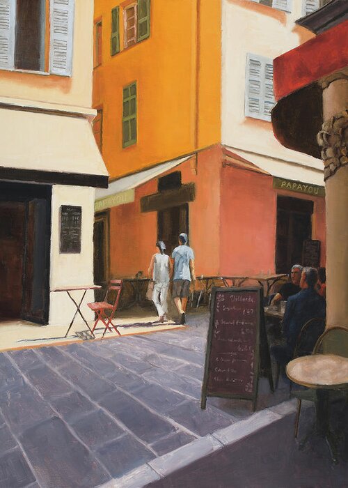 Nice Greeting Card featuring the painting Rue en Nice by Tate Hamilton