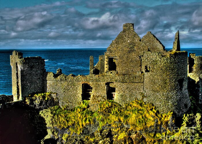 Dunluce Greeting Card featuring the photograph Ruins Of Dunluce Castle by Nina Ficur Feenan