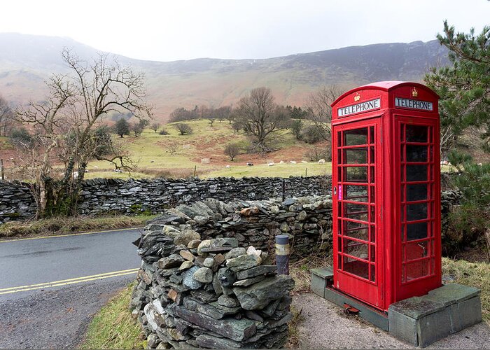 Britain Greeting Card featuring the photograph Rural English phone box by Paul Cowan