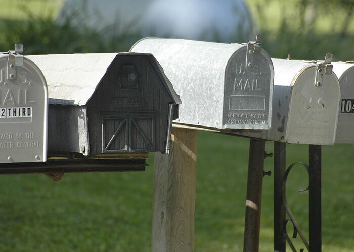 Mailboxes Greeting Card featuring the photograph Rural Route by Kerry Obrist