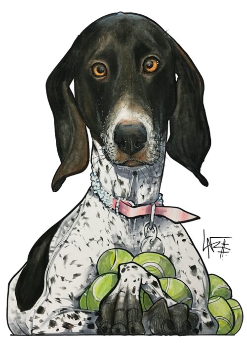 Pet Portrait Greeting Card featuring the drawing Russell 3359 by John LaFree
