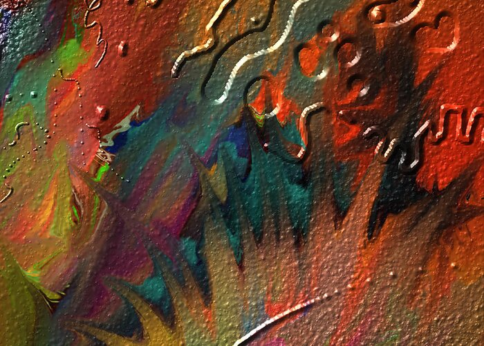 Abstract Greeting Card featuring the painting Rust never sleeps by Kevin Caudill