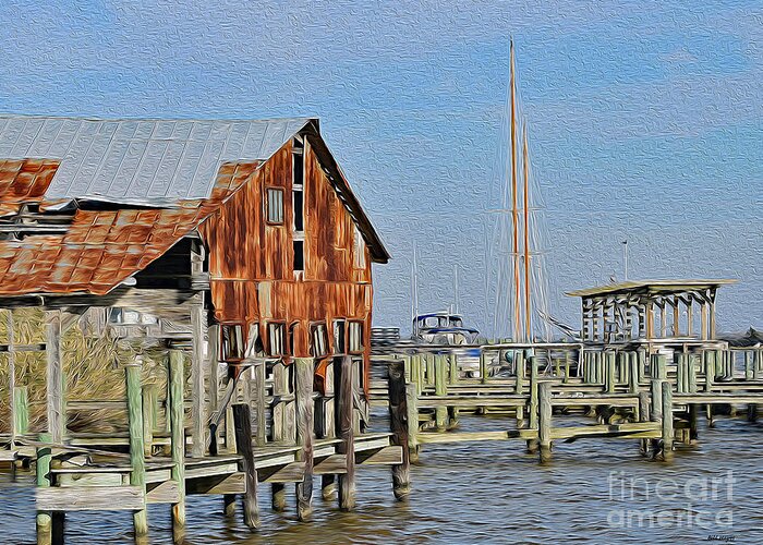 Art Greeting Card featuring the painting Rusted But Still Standing In Apalachicola by DB Hayes