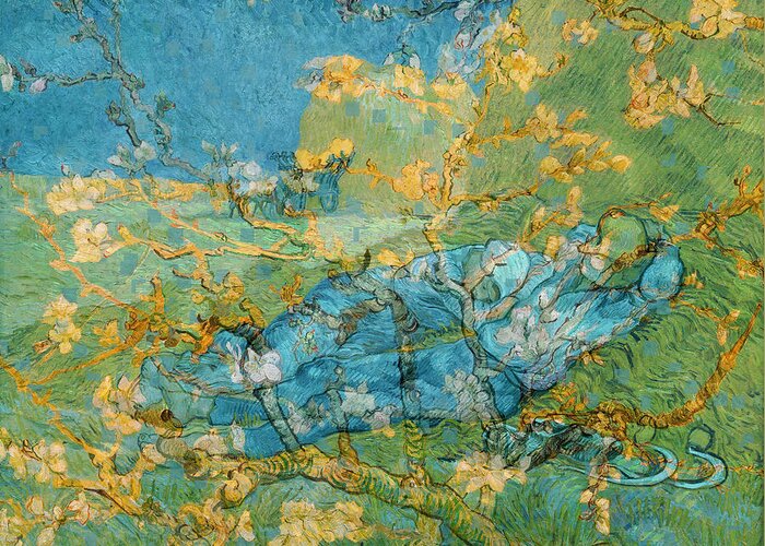 Post Modern Greeting Card featuring the digital art Rustic 6 van Gogh by David Bridburg