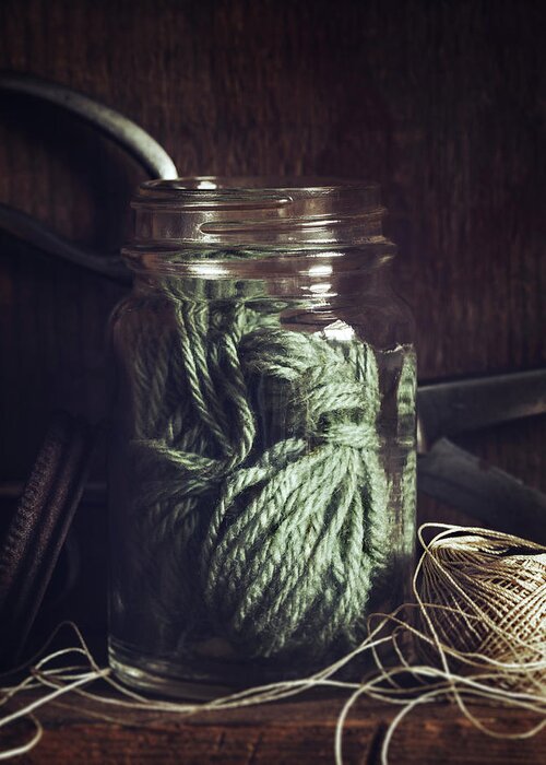 Jar Greeting Card featuring the photograph Rustic Green by Amy Weiss