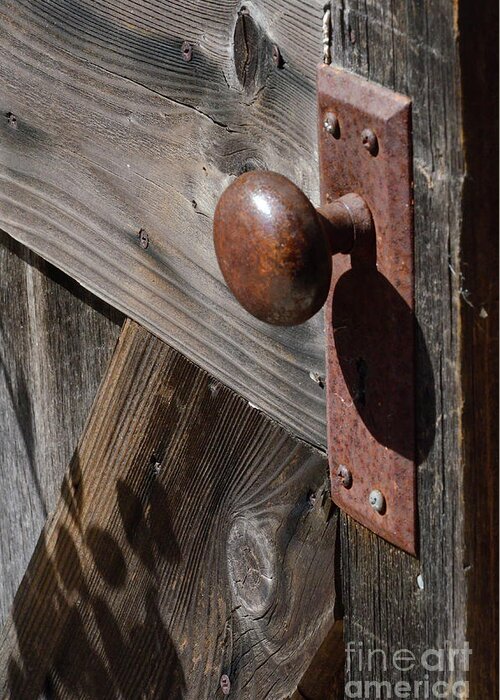 Doorknob Greeting Card featuring the photograph Rusty Doorknob by Debby Pueschel