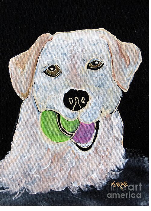 Labrador Greeting Card featuring the painting Rusty on Canvas by Janice Pariza