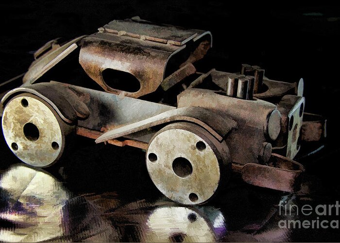 Toy Rat Rod Greeting Card featuring the photograph Rusty Rat Rod Toy by Wilma Birdwell