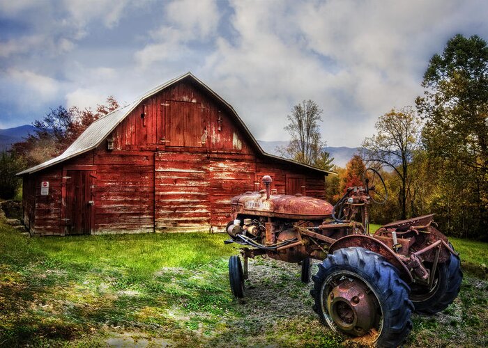 American Greeting Card featuring the photograph Rusty Tractor by Debra and Dave Vanderlaan