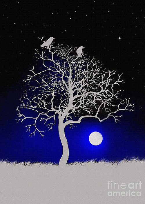 Mystical Greeting Card featuring the painting Sacred Raven Tree by Robert Foster