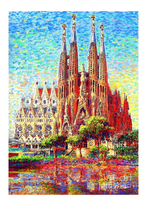 Spain Greeting Card featuring the painting Sagrada Familia by Jane Small