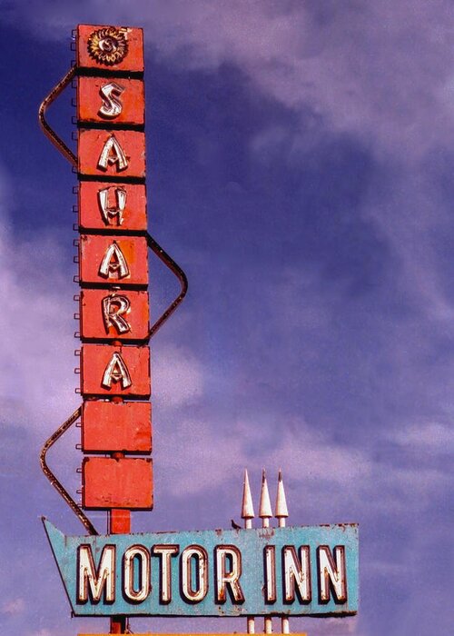 Sahara Greeting Card featuring the photograph Sahara Motor Inn by Matthew Bamberg