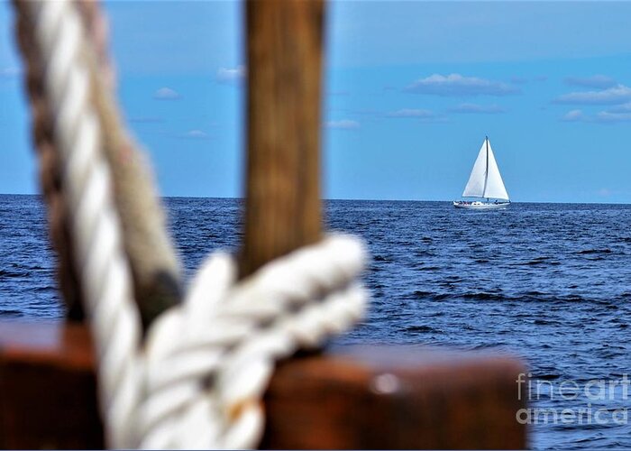 Sailboat Greeting Card featuring the photograph Sailboat Neighbor by Brigitte Emme