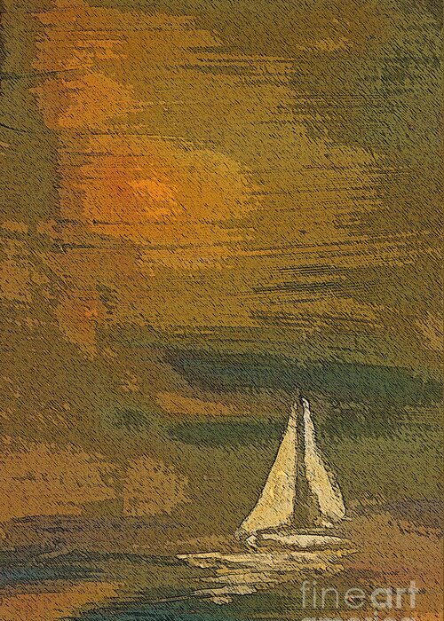 Paintings Greeting Card featuring the painting Sailing the Julianna by Julie Lueders 