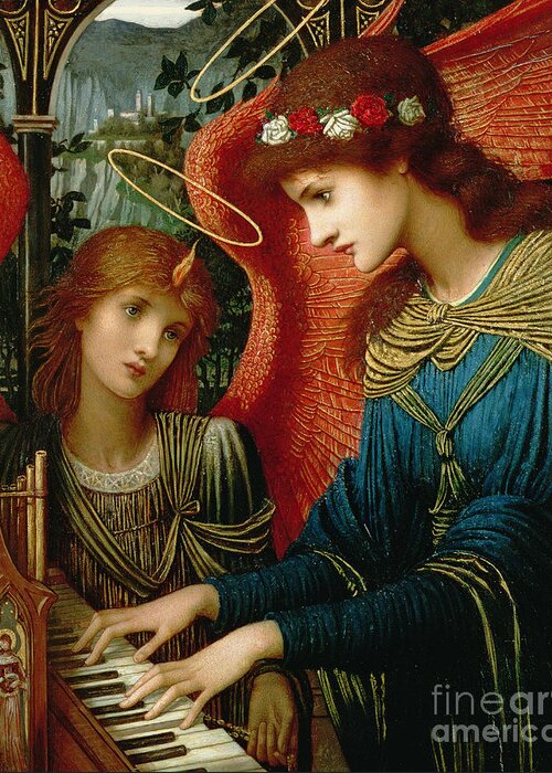 St Cecilia Greeting Card featuring the painting Saint Cecilia by John Melhuish Strudwick