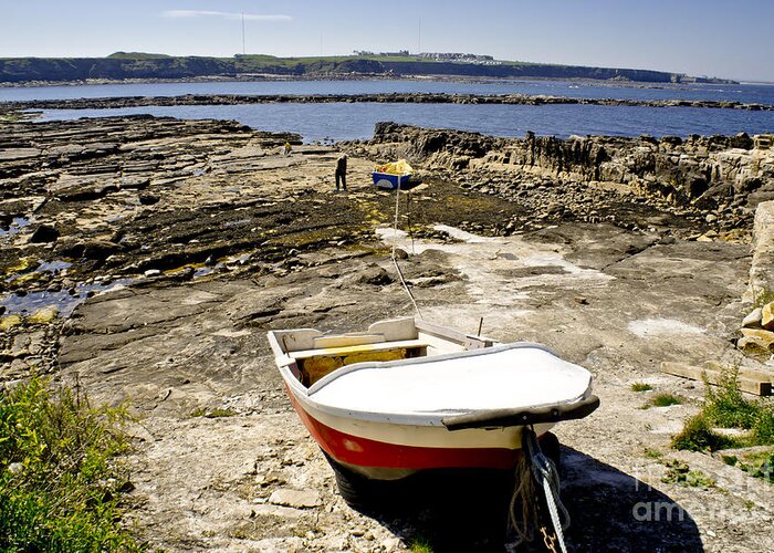 Coast Greeting Card featuring the photograph Saint Mary's island in low tide. by Elena Perelman